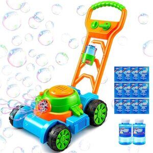 Bubble Lawn Mower Toddler Toys - Kids Bubble Machine Summer Outdoor Push